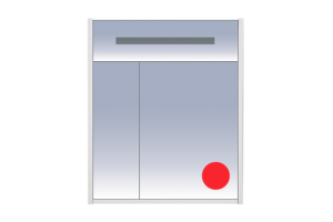 Джулия - 65 Шкаф красный зеркальный