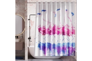 Штора для ванной Wasserkraft Lossa 200х200  рисунок  белый - розовый - 2