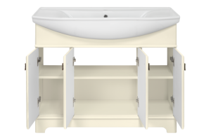 Тумба с раковиной Misty Лувр 105 бежевая глянцевая - 2