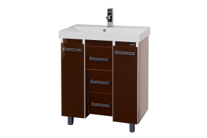 Джулия QVATRO - 90 Тумба с 3 ящ. конус коричневая