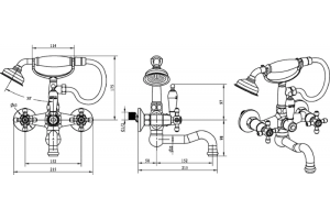Смеситель для ванны Boheme Tradizionale хром с черной керамикой - 2