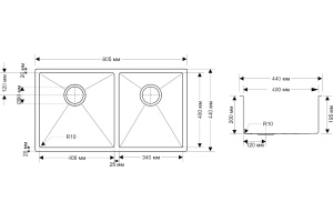 Мойка кухонная Seaman Eco Marino SME-805DR - 2