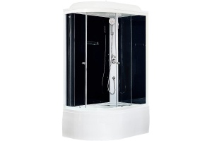 Душевая кабина Royal Bath BK 120x80 R профиль белый стекло прозрачное задняя стенка черная 