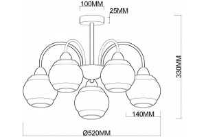 Люстра на штанге MyFar Kris MR1491-5C - 3