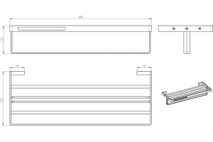 Полка для ванной Boheme Q shine gun metall (10947-SGM) - 2