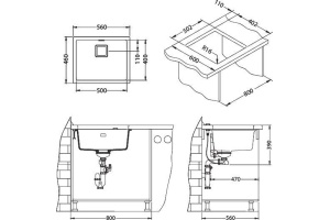 Мойка кухонная Alveus Quadrix Granital 50 arctic - 3