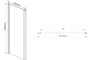 Боковая панель Vincea Intra 80 хром стекло прозрачное - 2