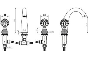 Смеситель Boheme Imperiale Presente 337 для раковины - 2