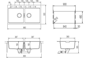 Мойка кухонная Schock Horizont 90 (N-200) аворио - 2