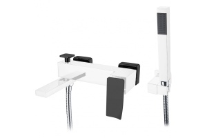 Смеситель для ванны с лейкой и шлангом Boheme Q хром с черным