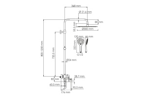 Душевая система WasserKraft 30 белый матовый - 3