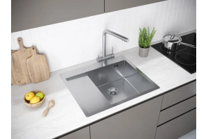 Мойка кухонная Paulmark Flank R 59 брашированная сталь - 3