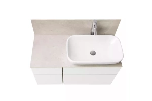 Тумба с раковиной Лола 60 и столешницей Aquaton Мишель 100 белый-светлое дерево - 2