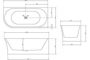 Акриловая ванна Abber AB9257-1.7 R - 3