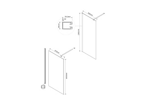 Душевая перегородка Vincea Walk-In 90х200 хром стекло зеркальное - 2