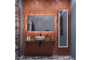 Мебель для ванной DIWO Элиста 120 чёрный мрамор, с раковиной Moduo 40 RING