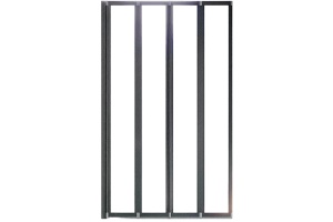 Шторка на ванну Veconi Palau PL-74BL 90 см, профиль черный - 2