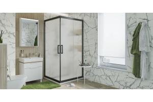 Душевой уголок STWORKI Дублин DE019SC9090200 90x90 см профиль черный матовый, стекло матовое - 2