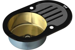 Мойка кухонная Zorg Glass GL-7851-OV-BLACK-BRONZE бронза