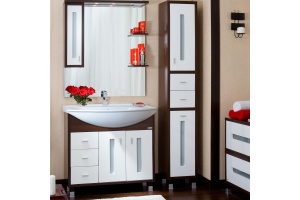 Тумба для комплекта Бриклаер Бали 85 венге, белый глянец - 2