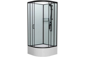 Душевая кабина Frank 90х90 черная стекло прозрачное