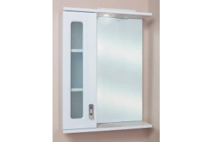 Зеркало-шкаф Onika Кристалл 58 L с подсветкой, белый (205817) - 2