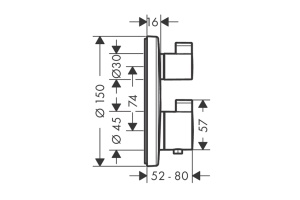 15758670 HG Ecostat S термостатический смеситель для душа  (внешняя часть) матовый черный - 2