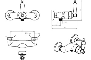 Смеситель Boheme Vogue 214 для душа - 2