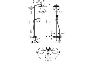Душевая стойка Hansgrohe Croma Select 280 Air 1jet Showerpipe с термостатом - 2