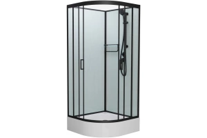 Душевая кабина Frank 100х100 черная стекло матовое