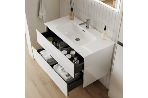 Тумба под раковину Sancos Cento 100 белый, глянцевый (CN100W) - 3