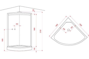 Душевая кабина Arcus  100x100 см (AS-122) - 2