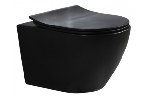 Унитаз подвесной Esbano Amapola с сиденьем микролифт, черный матовый (ESUPAMAPNBM)