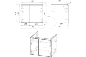 Тумба для комплекта Cersanit Colour 50 белая, подвесная - 2