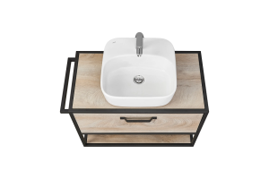 Тумба с раковиной Одри 42 Aquaton Лофт Фабрик 80 светлое дерево  - 3