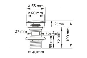 Донный клапан для раковины Ceramalux (BB006MB) - 2