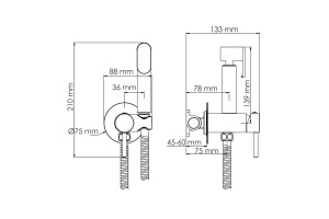 NEW A70838 Встраиваемый смеситель для душа с гигиенической лейкой - 3