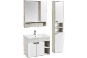 Комплект мебели Aquaton Флай 80 белый-светлое дерево - 2