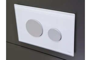 Кнопка смыва TECE Loop 9240659 белое стекло, кнопка матовый хром - 2