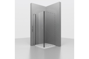 Боковая панель  80*185 RGW Z-050-1-B Чёрный/Прозрачное/6 мм