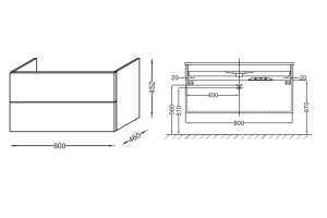 Тумба под раковину Jacob Delafon Vox 80 см (EB2078-R1-E16) - 2