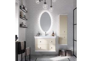 Мебель для ванной STWORKI Вестерос 85 бежевая, в стиле прованс (гарнитур. комплект)