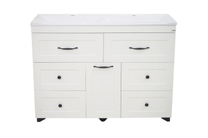 Тумба под раковину Misty Дуэт 120 белая матовая