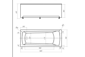 Акриловая ванна Aquatek Либра New 160х70 см LIB160N-0000006, белый - 2