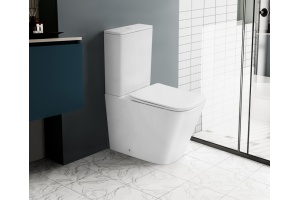 Унитаз ABBER Rechteck AC1210TMW компакт белый матовый, безободковый, смыв торнадо - 3