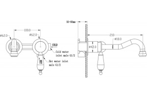 Смеситель для раковины встроенный Boheme Tradizionale хром - 3