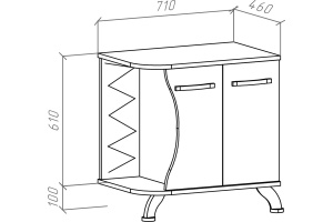 Тумба для комплекта Bellezza Рио 70 R белая - 3