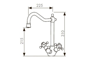 Смеситель Kaiser Carlson Style 44333-1 для кухонной мойки, бронза - 2