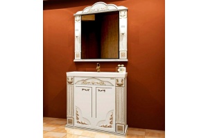 Мебель для ванной Misty Барокко 100 белая, патина - 2