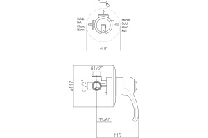 Смеситель Webert Aurora для душа, бронза AU880101065 - 2